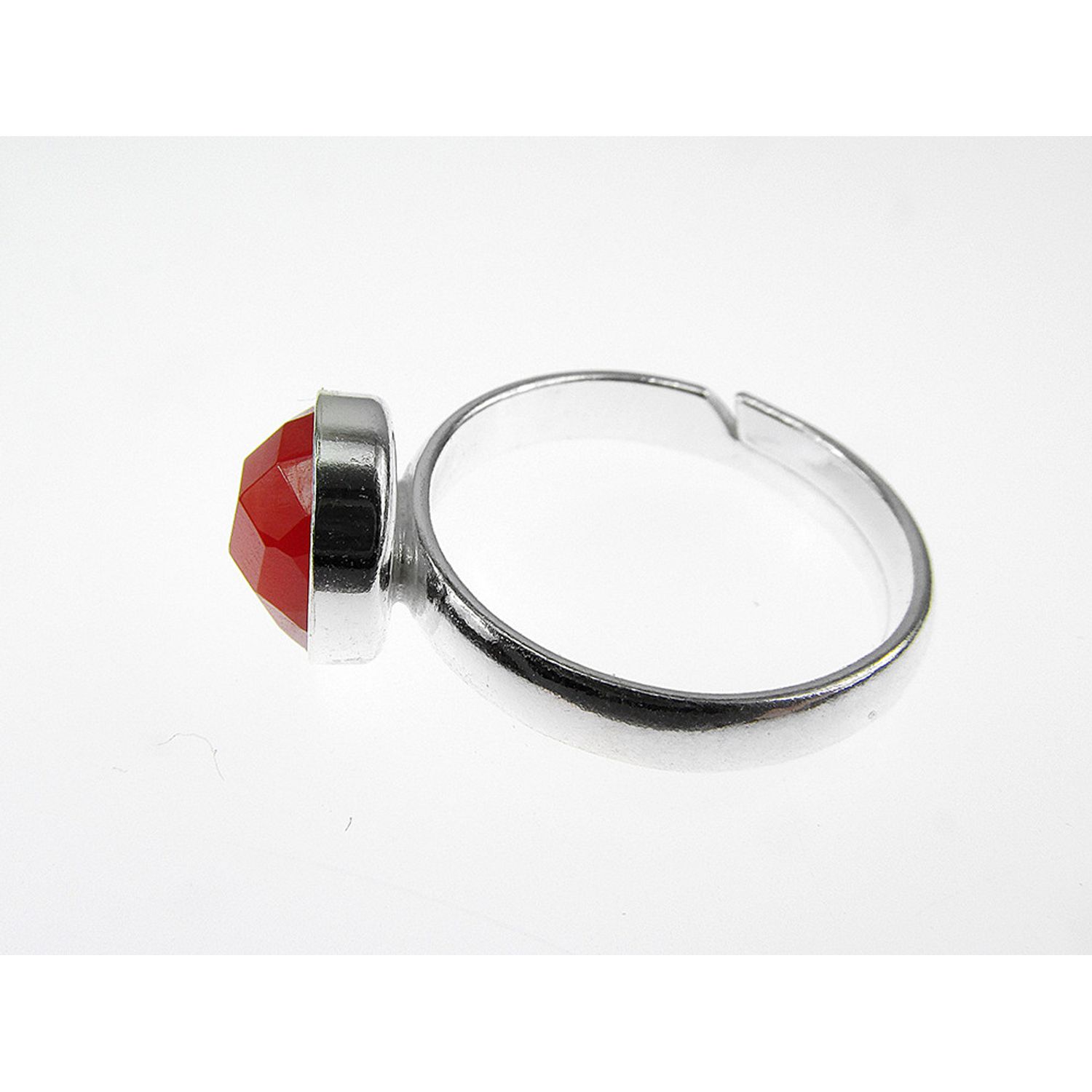 Inel argint reglabil cu carneol natural fatetat 8 MM fotografia produsului View 4 L