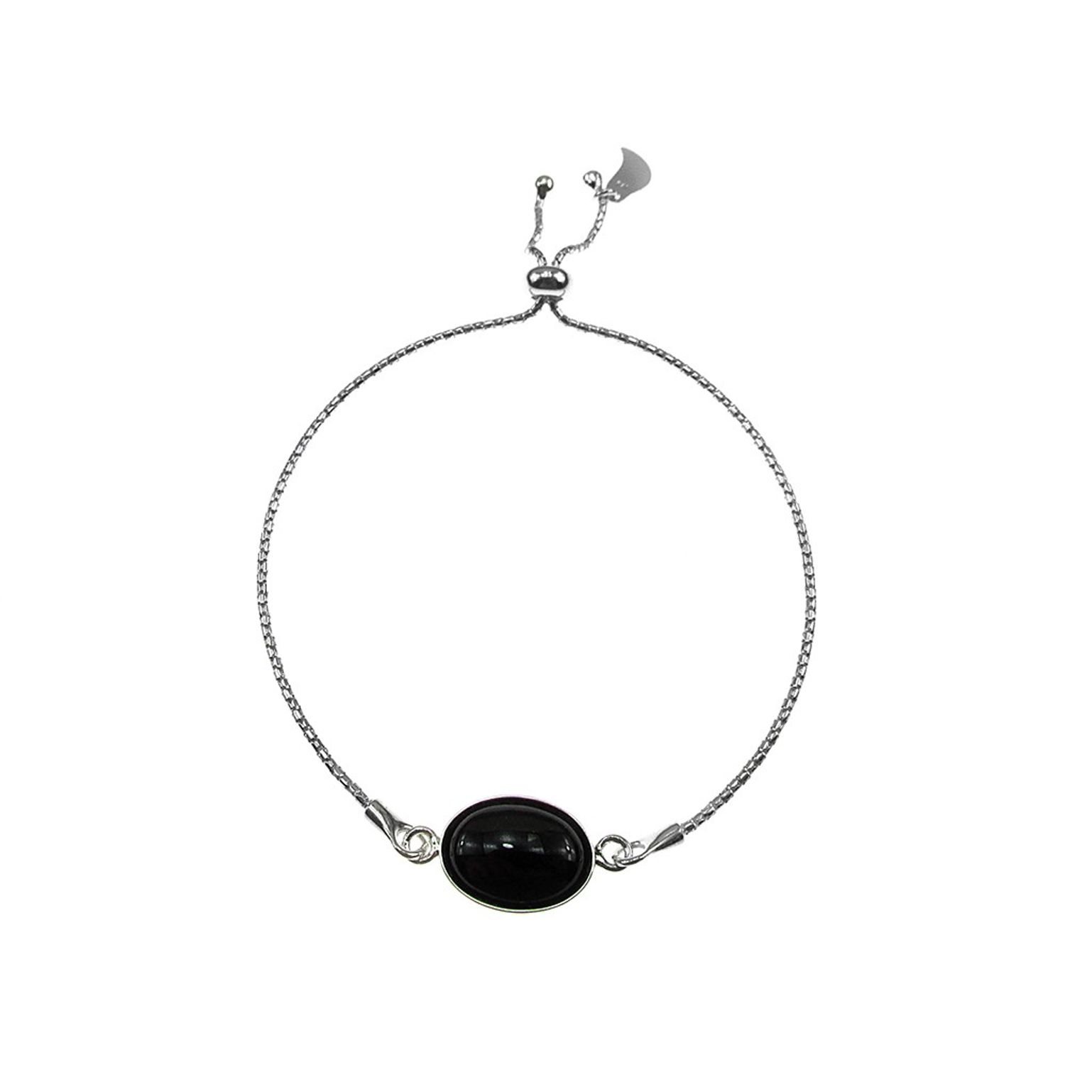 Bratara argint reglabila cu onix oval 14x10 MM fotografia produsului View 2 L