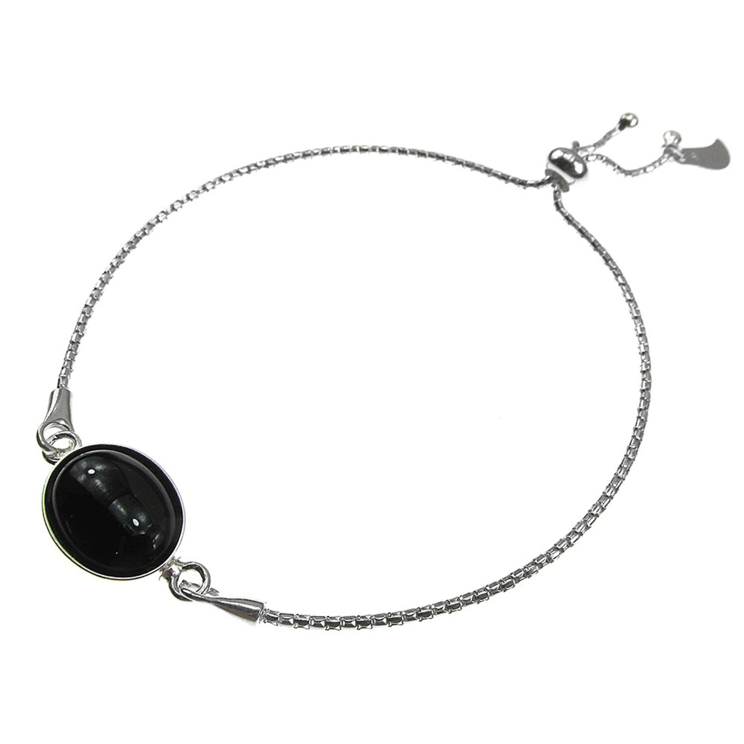 Bratara argint reglabila cu onix oval 14x10 MM fotografia produsului