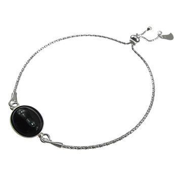 Bratara argint reglabila cu onix oval 14x10 mm