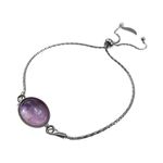 Bratara argint reglabila cu ametist lavanda 14x10 MM fotografia produsului