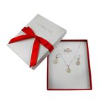 Set argint complet cuart roz oval 14x10 MM cu lantisor inclus fotografia produsului View 3 S