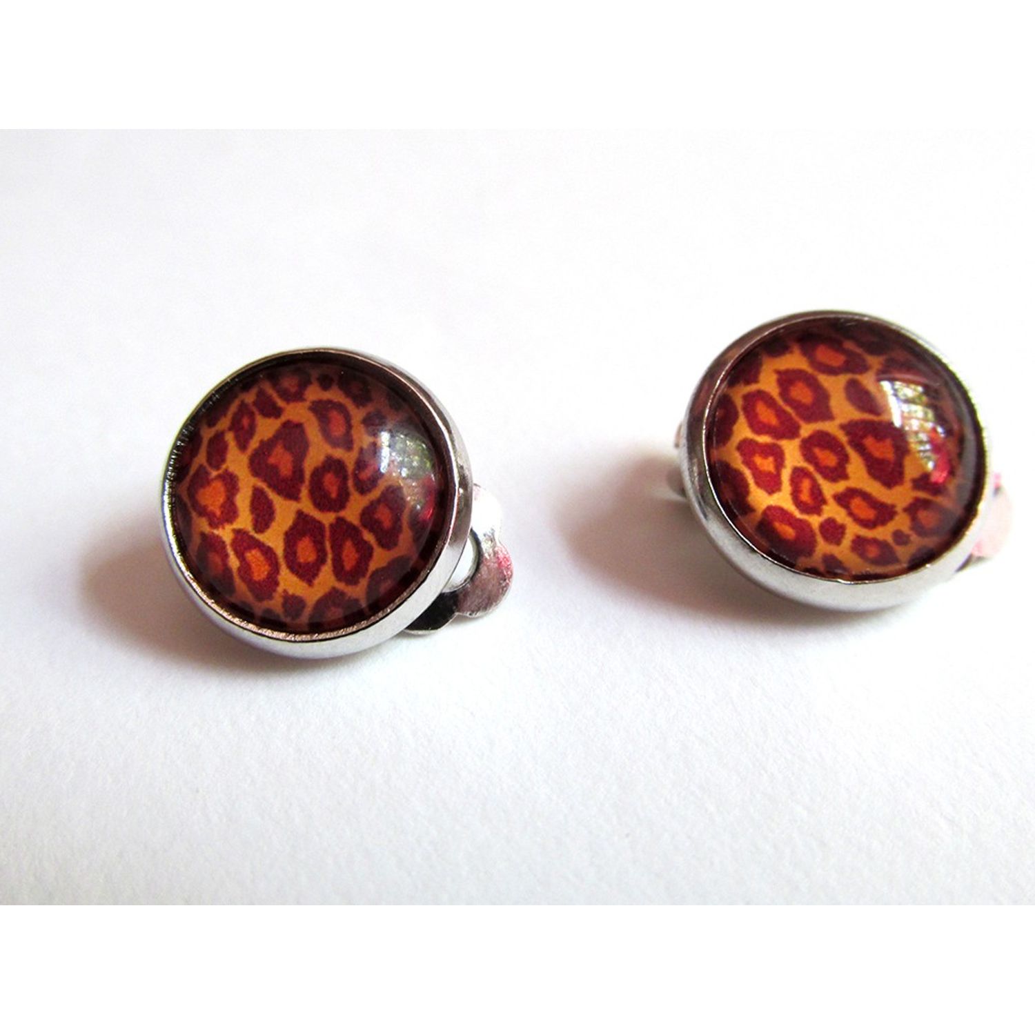 Cercei clips animal print model D 12 MM fotografia produsului