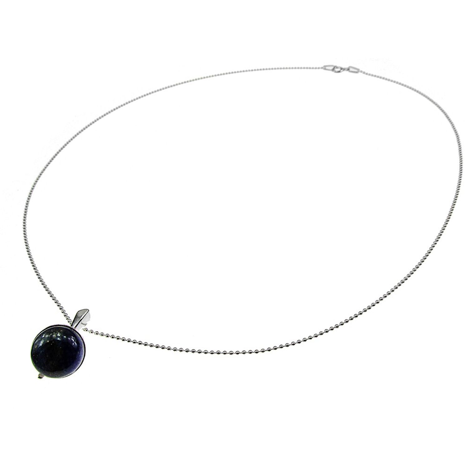 Lantisor argint cu pandantiv mic lapis lazuli natural 10 MM fotografia produsului