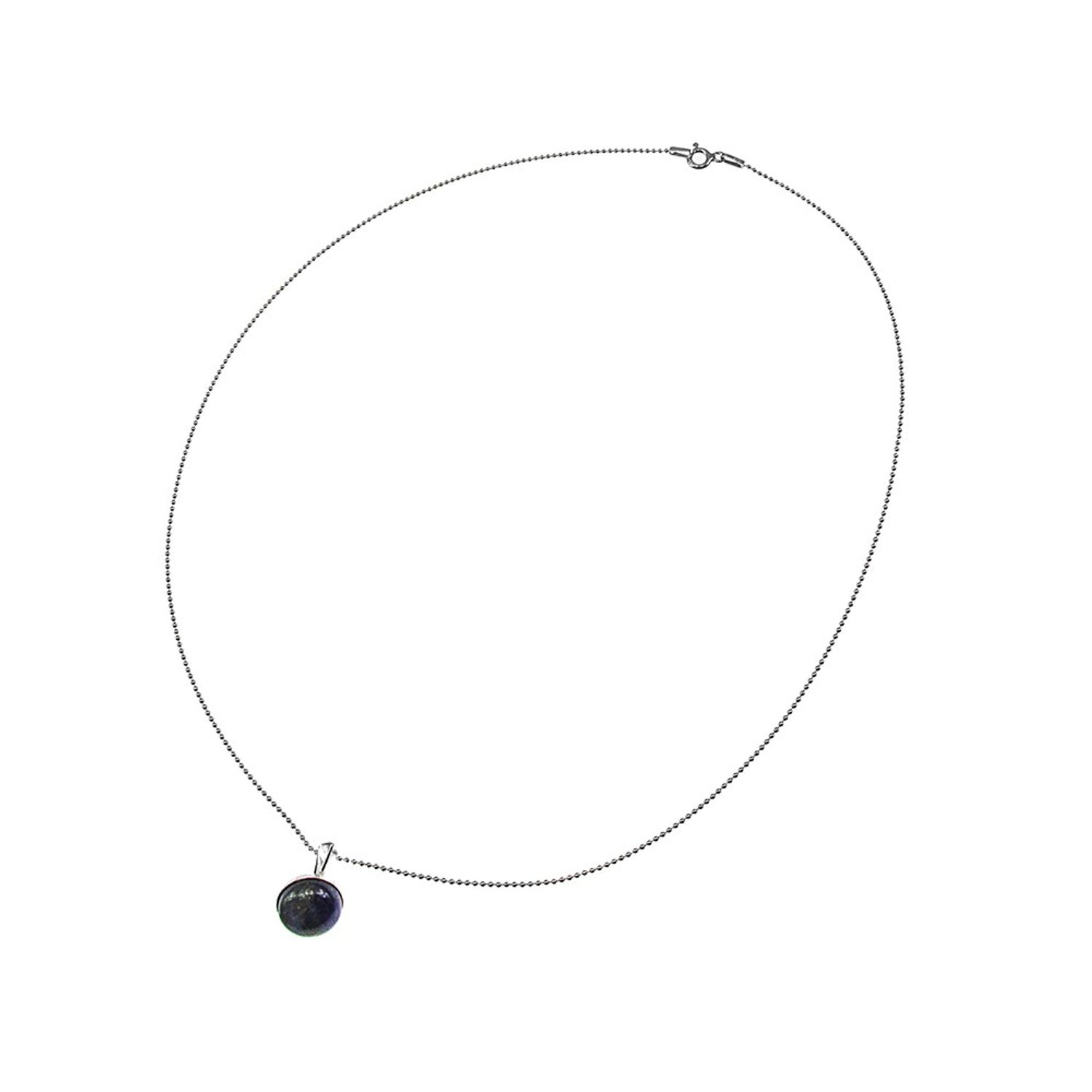 Lantisor argint cu pandantiv mic lapis lazuli natural 10 MM fotografia produsului View 3 L