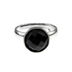 Inel argint reglabil cu onix natural fatetat 8 MM fotografia produsului View 2 S