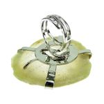 Inel reglabil statement masiv cu agat alb-transparent geoda fotografia produsului View 2 S