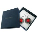 Cercei candelabru model raze cu haolit rosu fotografia produsului View 4 S