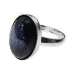 Inel argint reglabil cu lapis lazuli natural 14x10 MM fotografia produsului