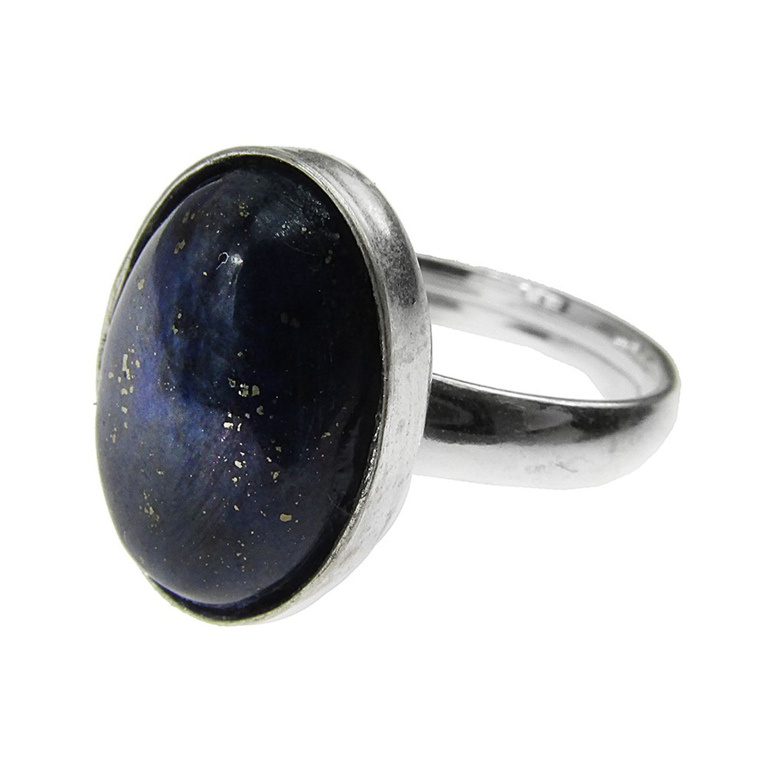 Inel argint reglabil cu lapis lazuli natural 14x10 MM fotografia produsului