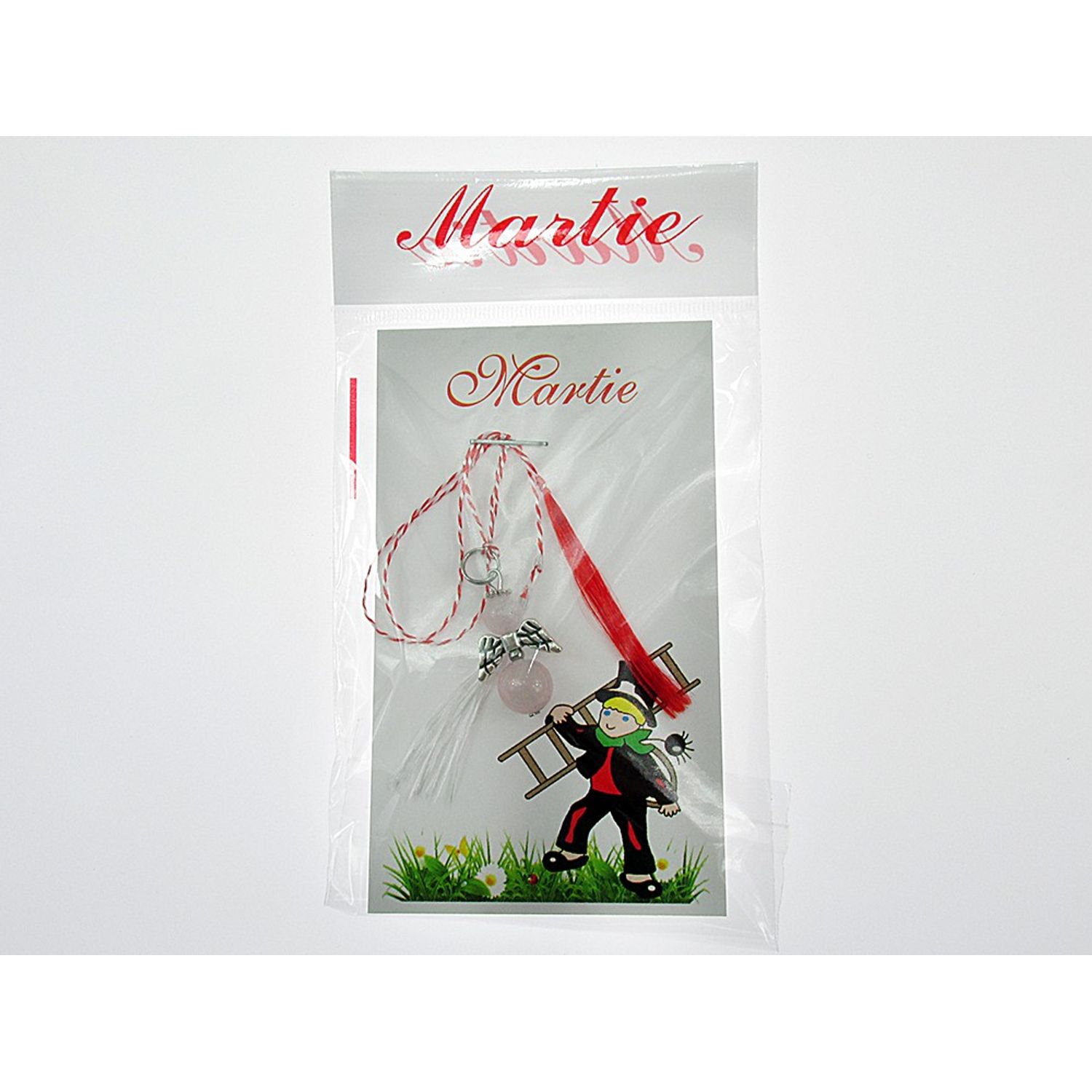 Martisor ingeras cuart roz fotografia produsului View 2 L