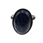 Inel argint reglabil cu lapis lazuli natural 14x10 MM fotografia produsului View 2 S