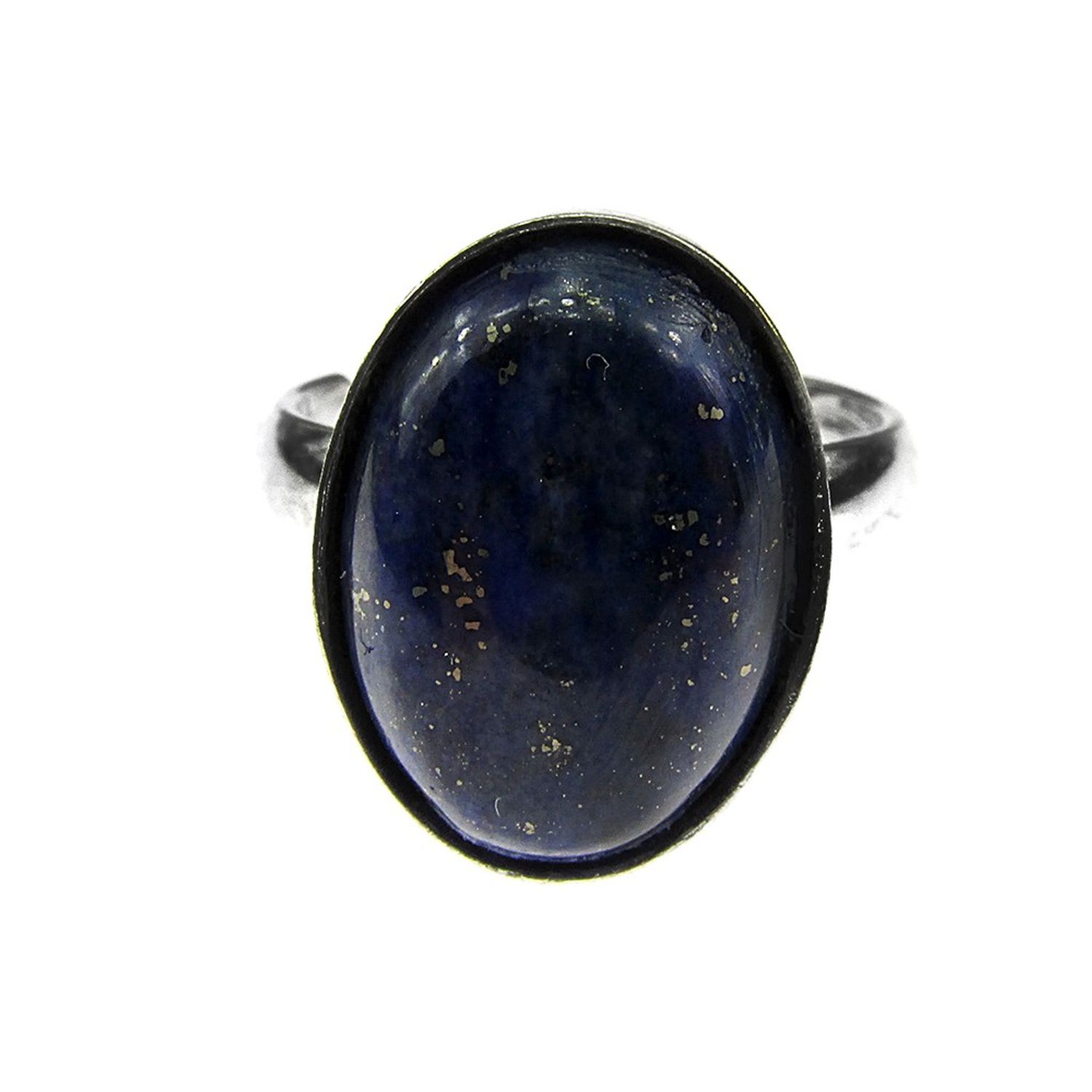 Inel argint reglabil cu lapis lazuli natural 14x10 MM fotografia produsului View 2 L