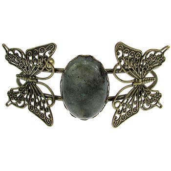 Bratara statement fluturi cu labradorit 25x18 mm