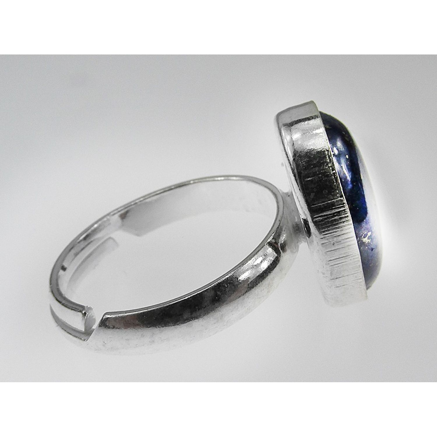 Inel argint reglabil cu lapis lazuli natural 14x10 MM fotografia produsului View 3 L