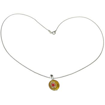 Lantisor argint cu pandantiv mic millefiori galben 10 mm
