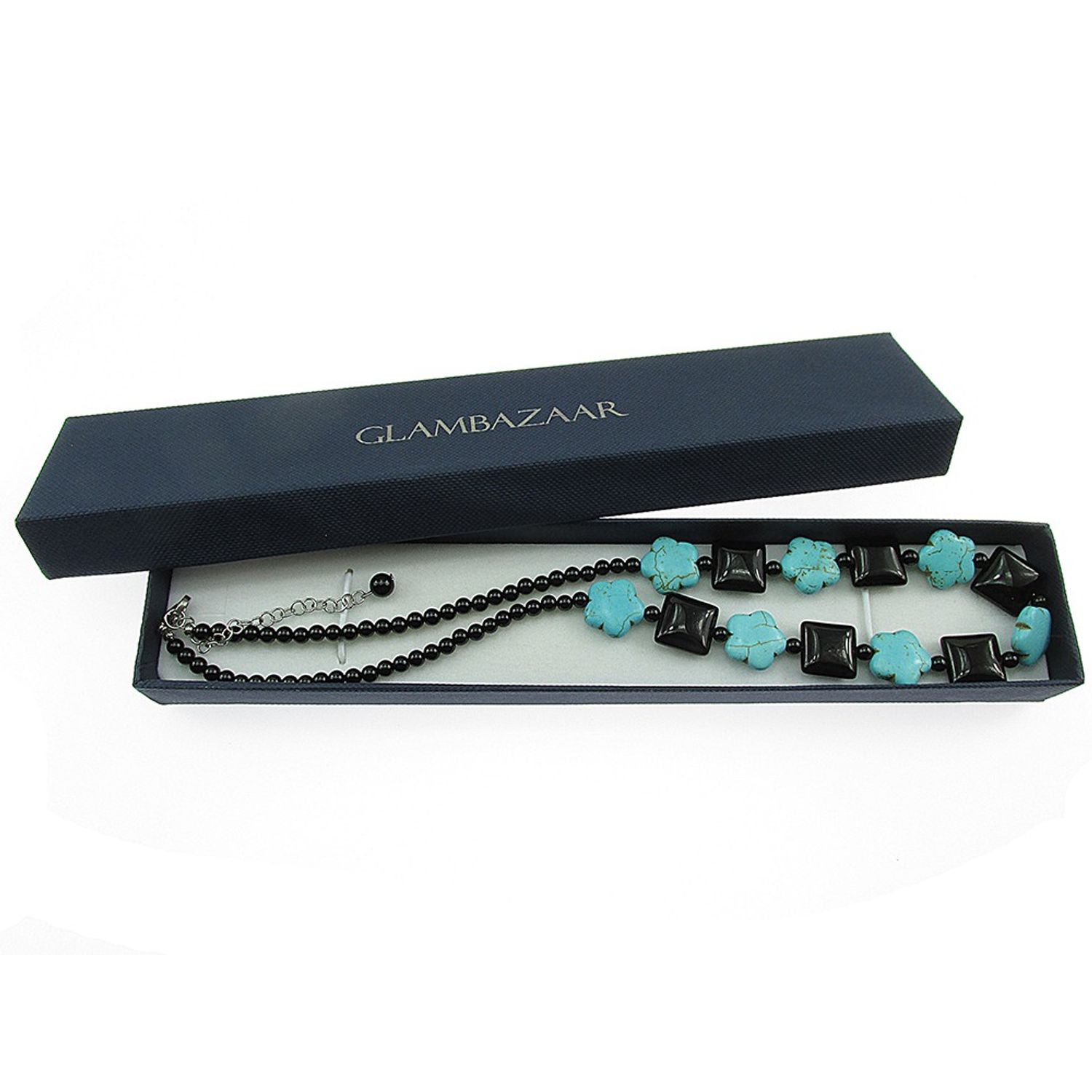 Colier boho chic cu onix si turcoaze fotografia produsului View 4 L