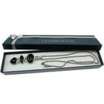 Colier inox cu pandantiv lung de onix natural fotografia produsului View 4 S