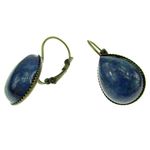 Cercei bronz cu tortita inchisa si lapis lazuli natural fotografia produsului View 2 S