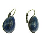 Cercei bronz cu tortita inchisa si lapis lazuli natural fotografia produsului View 3 S