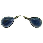Cercei bronz cu tortita inchisa si lapis lazuli natural fotografia produsului