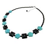 Colier boho chic cu onix si turcoaze fotografia produsului
