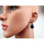 Cercei bronz cu tortita inchisa si lapis lazuli natural fotografia produsului View 5 S