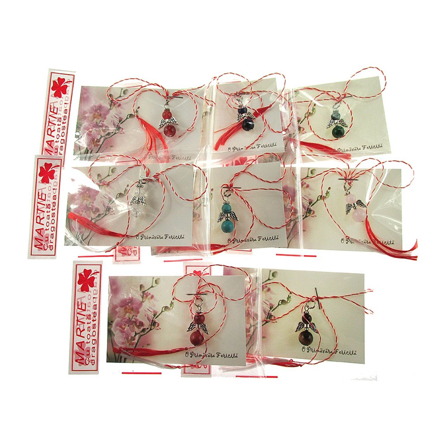 Set 8 martisoare ingerasi pietre semipretioase fotografia produsului View 3 L