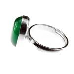 Inel argint reglabil cu agata verde 14x10 MM fotografia produsului View 3 S