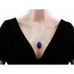 Pandantiv argint mare cu lapis lazuli natural 25x18 MM fotografia produsului View 3 S