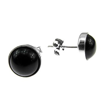 Cercei argint cu onix natural 8 mm
