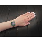 Bratara statement cu flori uscate roz/verde B fotografia produsului View 5 S
