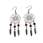 Cercei candelabru Dreamcatcher cu Piatra Soarelui maro fotografia produsului