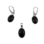 Set argint cu onix oval 14x10 MM fotografia produsului