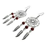 Cercei candelabru Dreamcatcher cu Piatra Soarelui maro fotografia produsului View 5 S