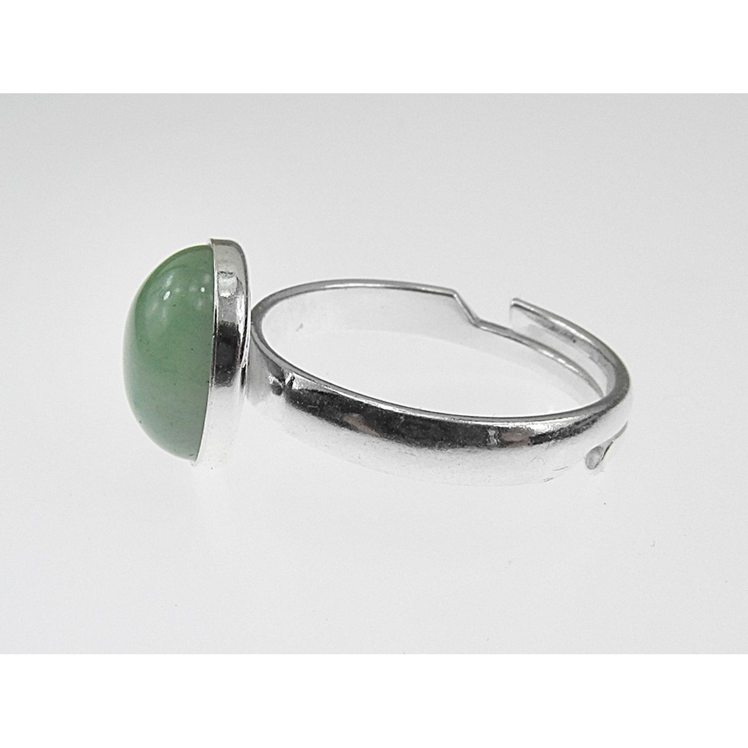 Inel argint reglabil cu aventurin verde natural 10 MM fotografia produsului View 4 L