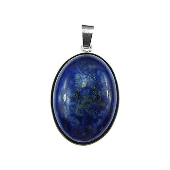 Pandantiv argint mare cu lapis lazuli natural 25x18 mm