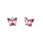 Cercei argint fluturi Swarovski roz 8 MM fotografia produsului