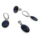 Set argint cu lapis lazuli natural 14x10 MM fotografia produsului