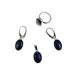 Set argint cu lapis lazuli natural 14x10 MM fotografia produsului View 2 S
