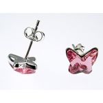 Cercei argint fluturi Swarovski roz 8 MM fotografia produsului View 3 S