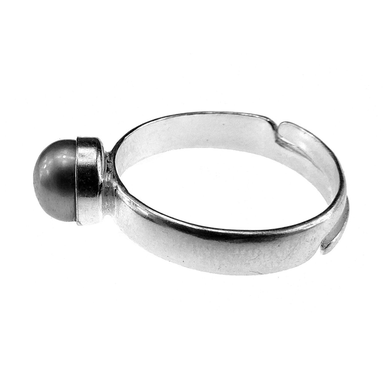 Inel argint reglabil cu perla de cultura gri 6 MM fotografia produsului View 3 L