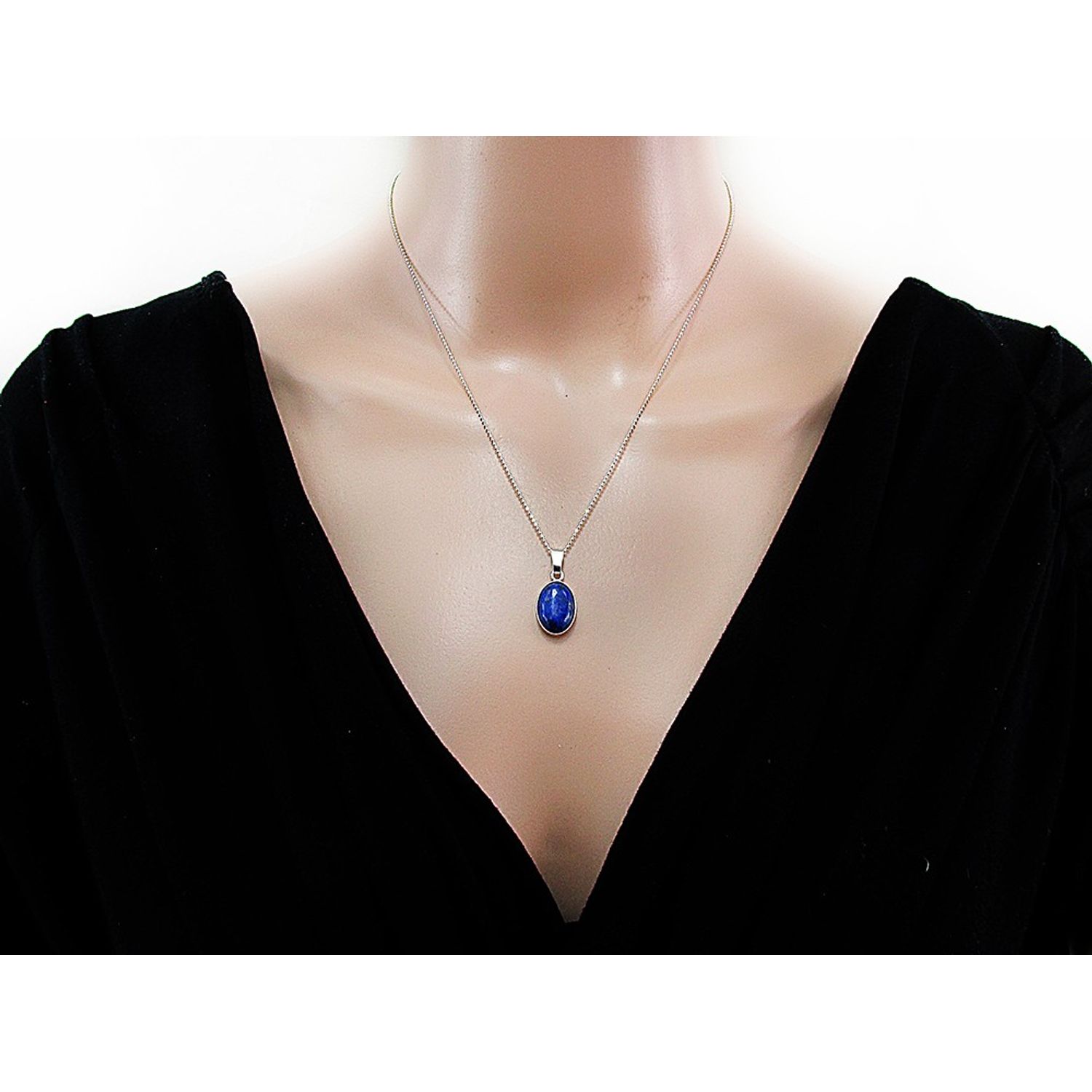 Set argint cu lapis lazuli oval 14x10 MM fotografia produsului View 5 L