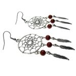 Cercei candelabru Dreamcatcher cu Piatra Soarelui maro fotografia produsului View 2 S