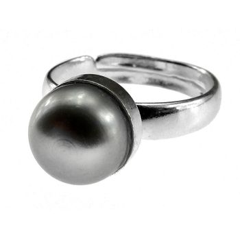 Inel argint reglabil cu perla de cultura gri 8 MM image23