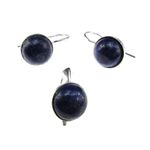 Set argint clasic cu lapis-lazuli natural fotografia produsului