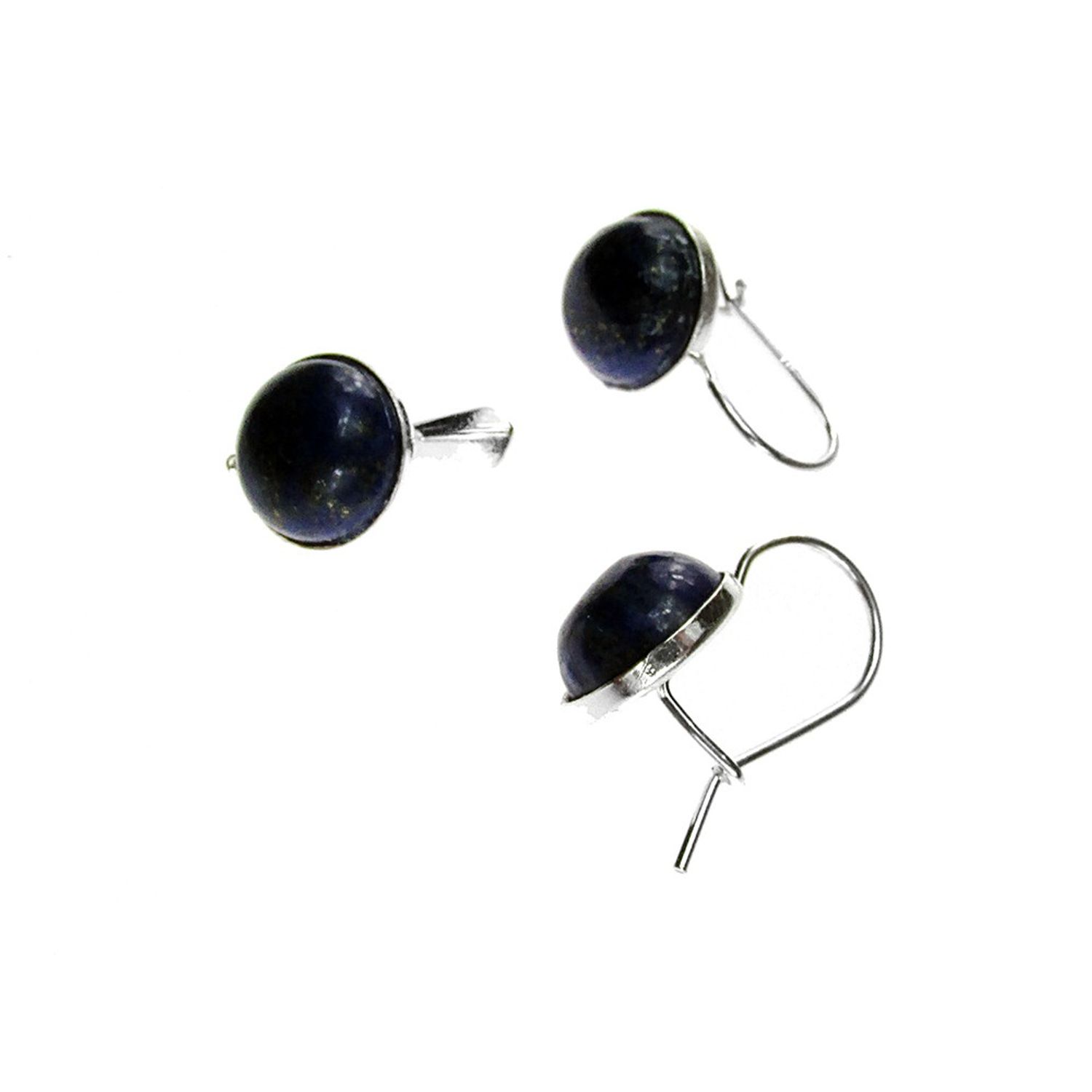 Set argint clasic cu lapis-lazuli natural fotografia produsului View 3 L