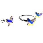 Set argint Fluturi Swarovski Elements cristal AB 8 MM fotografia produsului View 3 S