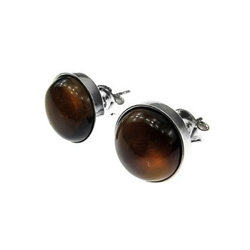 Cercei argint cu ochi de tigru 10 mm