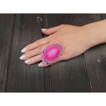 Inel reglabil statement masiv cu agata roz naturala C fotografia produsului View 5 S